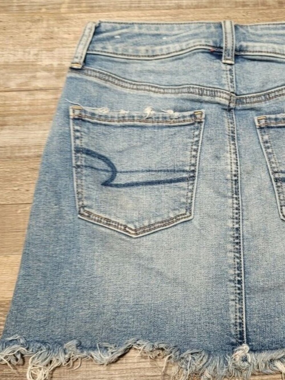 🧡RAW HEM DENIM MINI SKIRT SIZE 0 - Picture 2 of 2